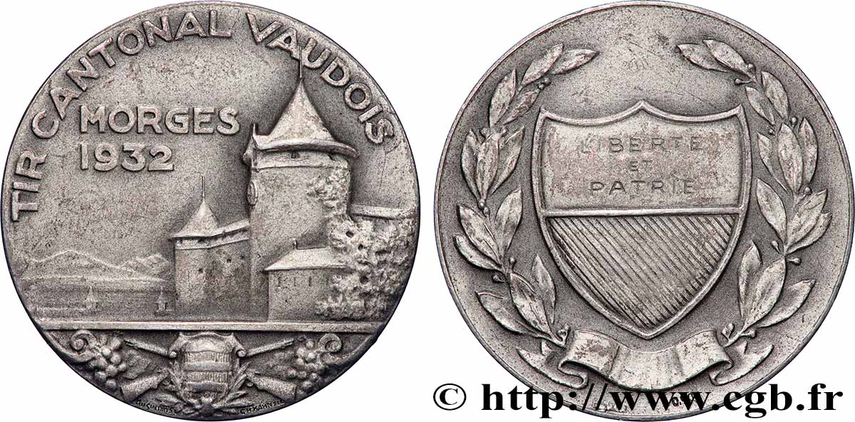 SCHWEIZ - KANTON WAADT Médaille, Tir Cantonal Vaudois fVZ