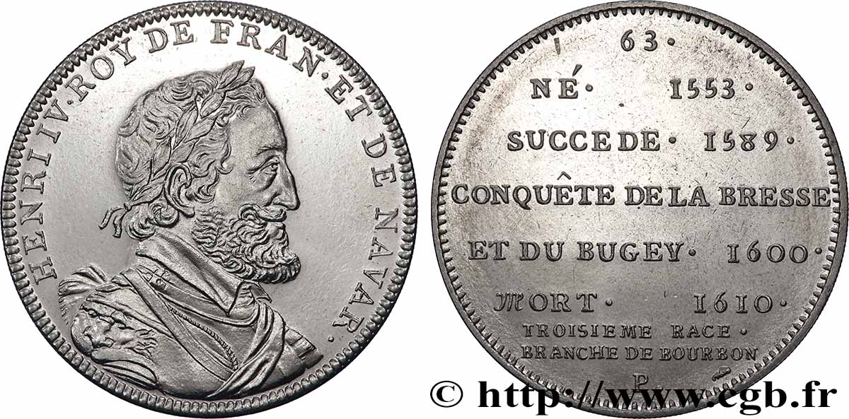 METALLIC SERIES OF THE KINGS OF FRANCE Médaille, HENRI IV - 63 - refrappe ultra-moderne AU