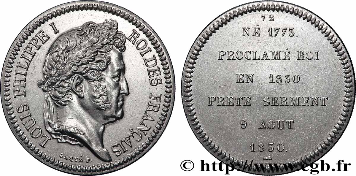SÉRIE MÉTALLIQUE DES ROIS DE FRANCE Médaille, Louis-Philippe - 72 - refrappe ultra-moderne AU