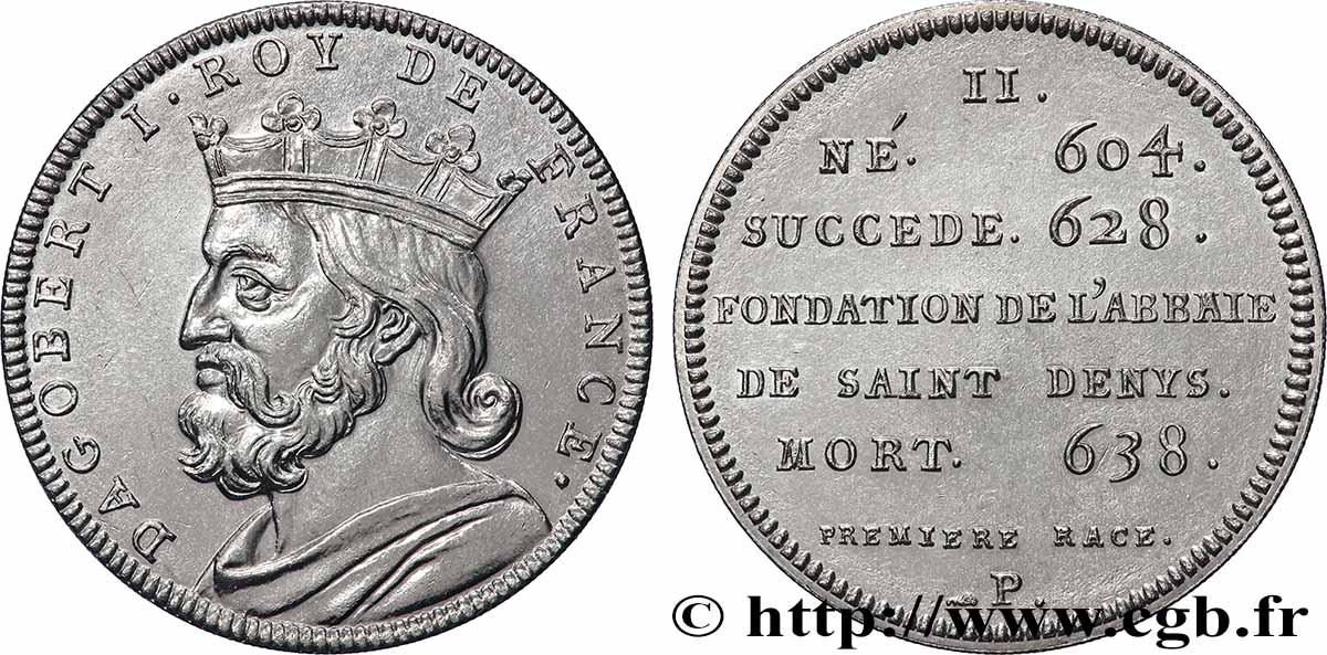 SÉRIE MÉTALLIQUE DES ROIS DE FRANCE Médaille, Dagobert Ier - 11 - refrappe ultra-moderne SUP