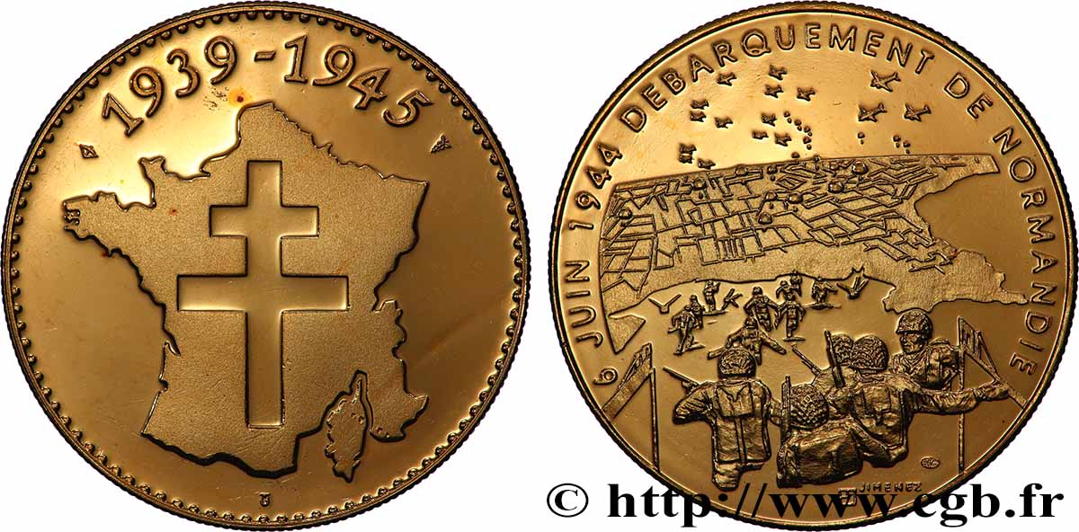 FUNFTE FRANZOSISCHE REPUBLIK Médaille, Commémoration débarquement de Normandie VZ