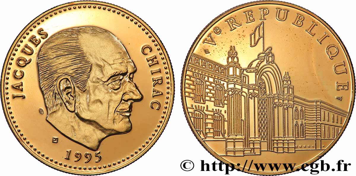 CINQUIÈME RÉPUBLIQUE Médaille, Jacques Chirac, président de la République SUP