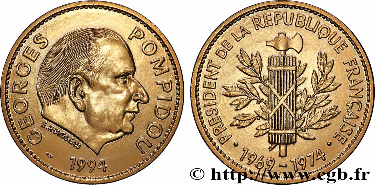 V REPUBLIC Médaille, Président de la République Georges Pompidou AU
