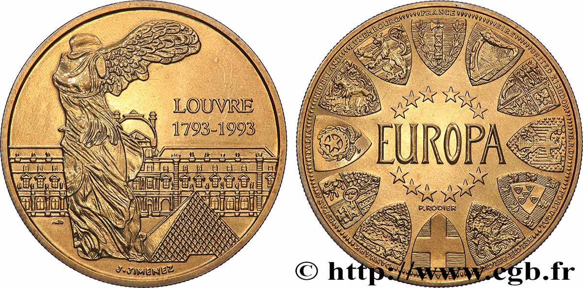 FUNFTE FRANZOSISCHE REPUBLIK Médaille, Louvre-Europa fVZ