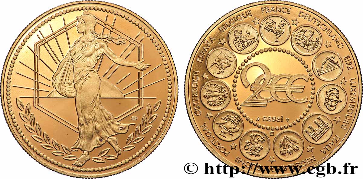 QUINTA REPUBLICA FRANCESA Médaille, Essai Euro SC