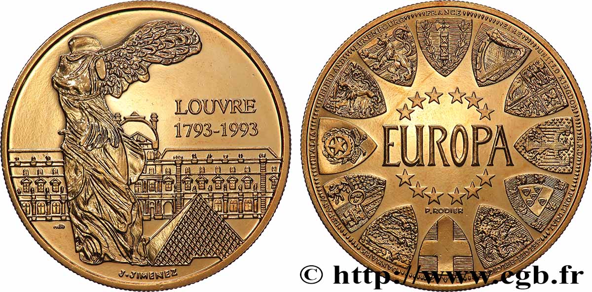 FUNFTE FRANZOSISCHE REPUBLIK Médaille, Louvre-Europa fVZ