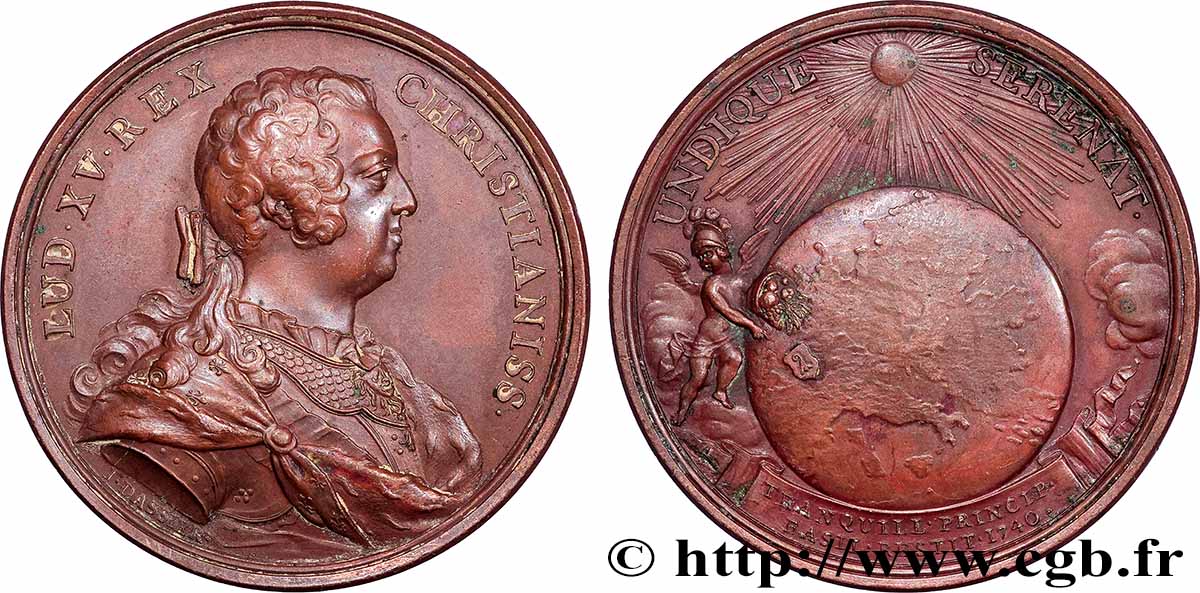 LOUIS XV DIT LE BIEN AIMÉ Médaille, Intervention française dans l’évêché de Bâle TTB+