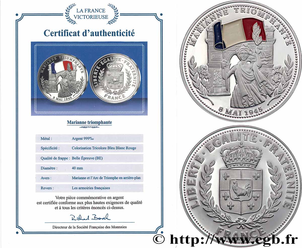 V REPUBLIC Médaille, Marianne triomphante MS