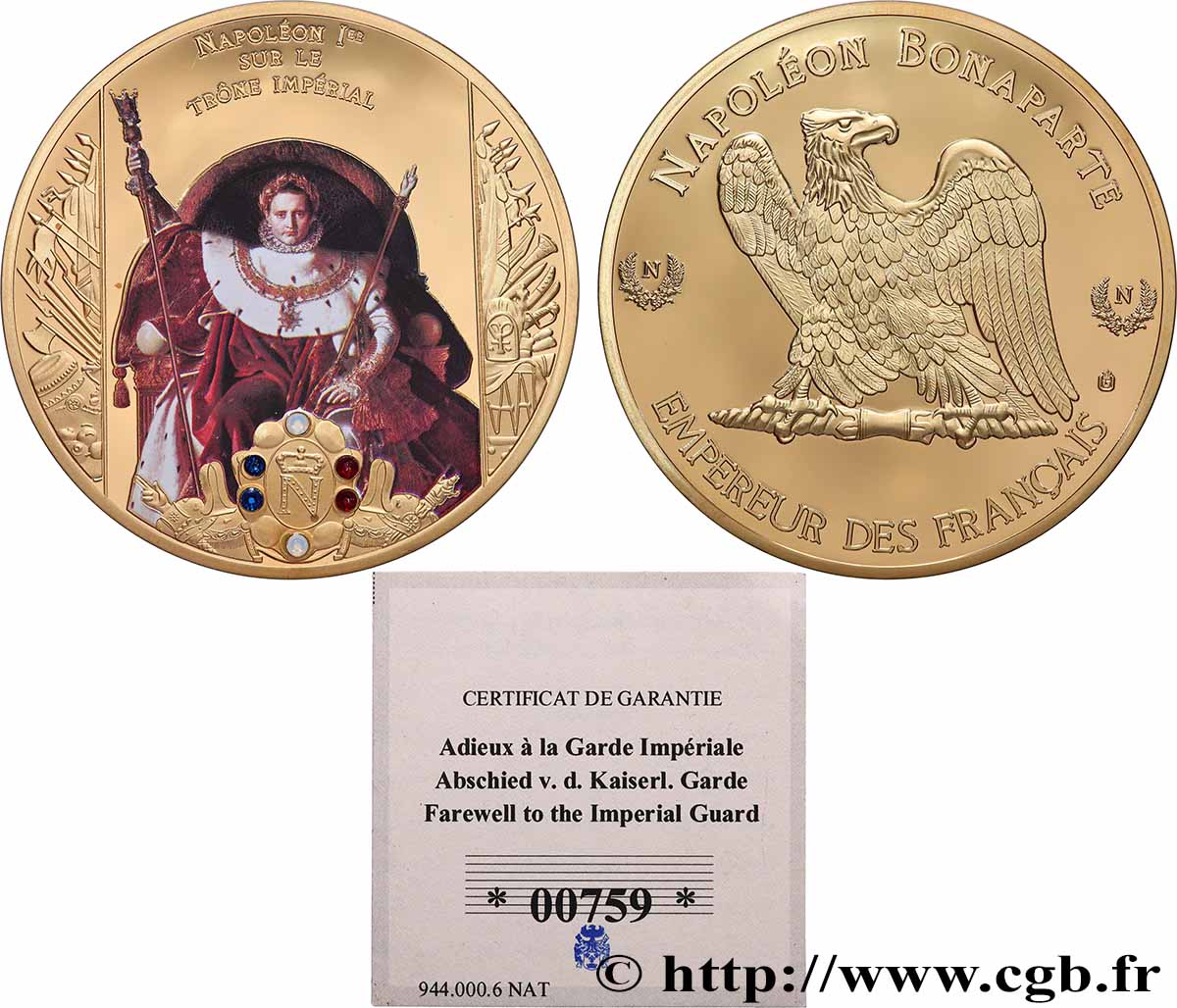 SECOND EMPIRE Médaille, Napoléon Ier sur le trône impérial MS