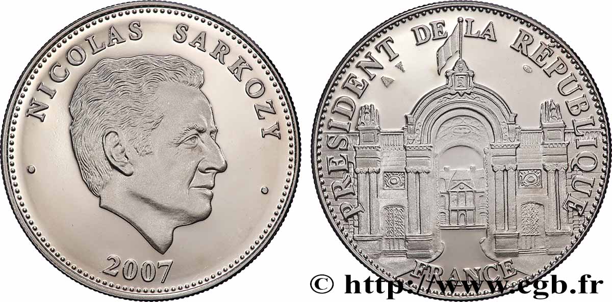 QUINTA REPUBLICA FRANCESA Médaille, Nicolas Sarkozy, président de la République EBC