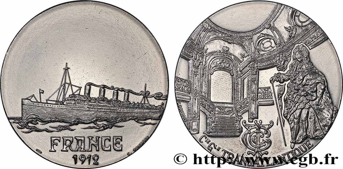 V REPUBLIC Médaille, Paquebot France AU