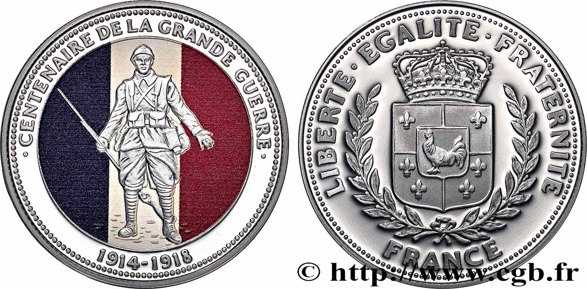 FUNFTE FRANZOSISCHE REPUBLIK Médaille commémorative, Centenaire de la Grande Guerre fST