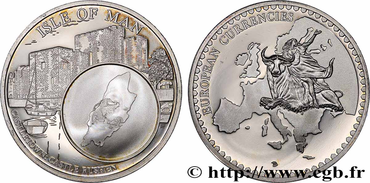 EUROPA Médaille, European Currencies, Ile de Man AU