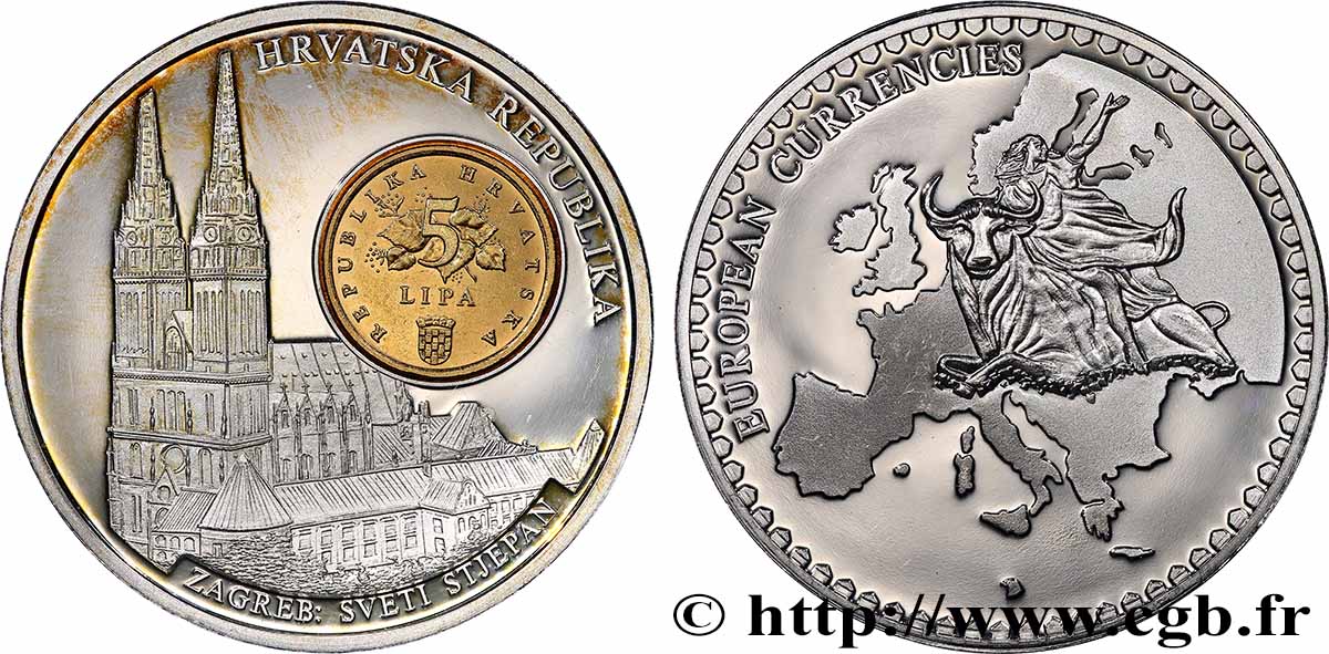 EUROPA Médaille, European Currencies, Croatie AU