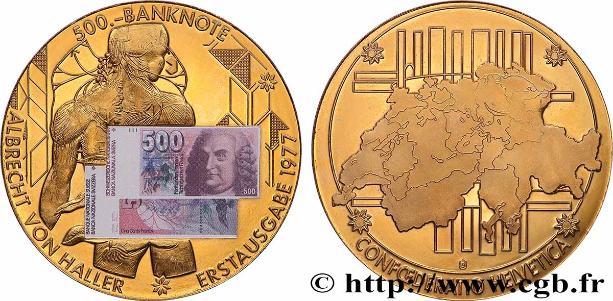 SUISSE Médaille, Commémoration des billets de banque TTB+