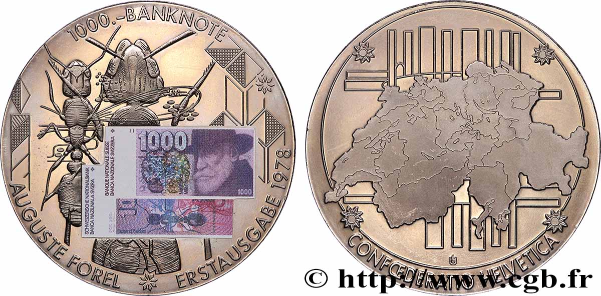SUISSE Médaille, Commémoration des billets de banque TTB+