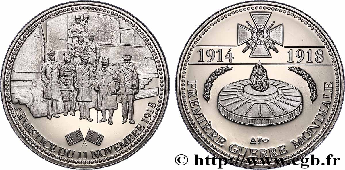 V REPUBLIC Médaille, Armistice du 11 novembre 1918 MS