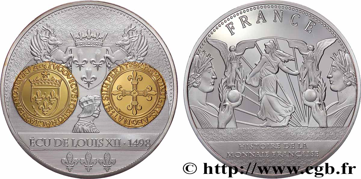 V REPUBLIC Médaille, Histoire de la monnaie française, 20 francs MS