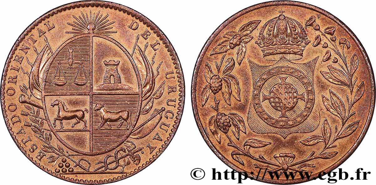 URUGUAY Médaille, État oriental de Uruguay MBC+
