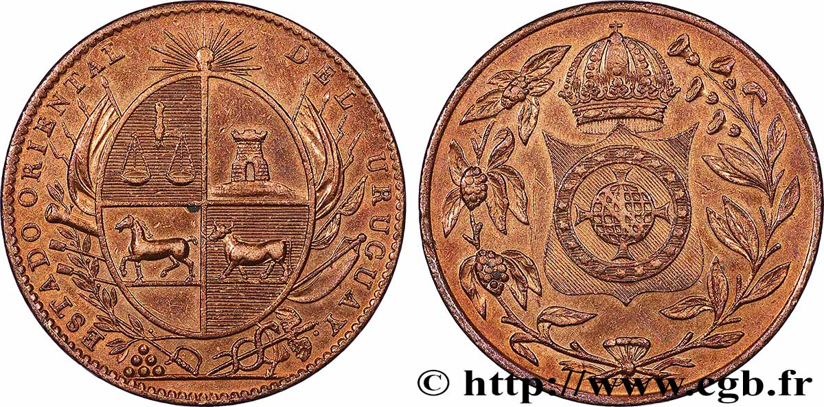 URUGUAY Médaille, État oriental de Uruguay TTB+