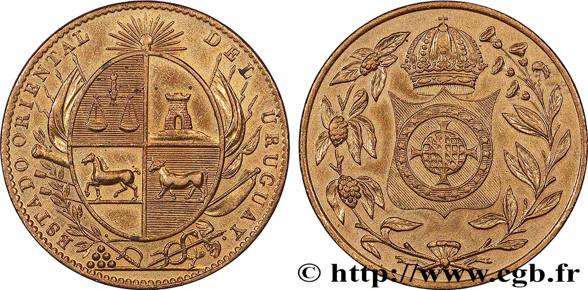 URUGUAY Médaille, État oriental de Uruguay TTB+