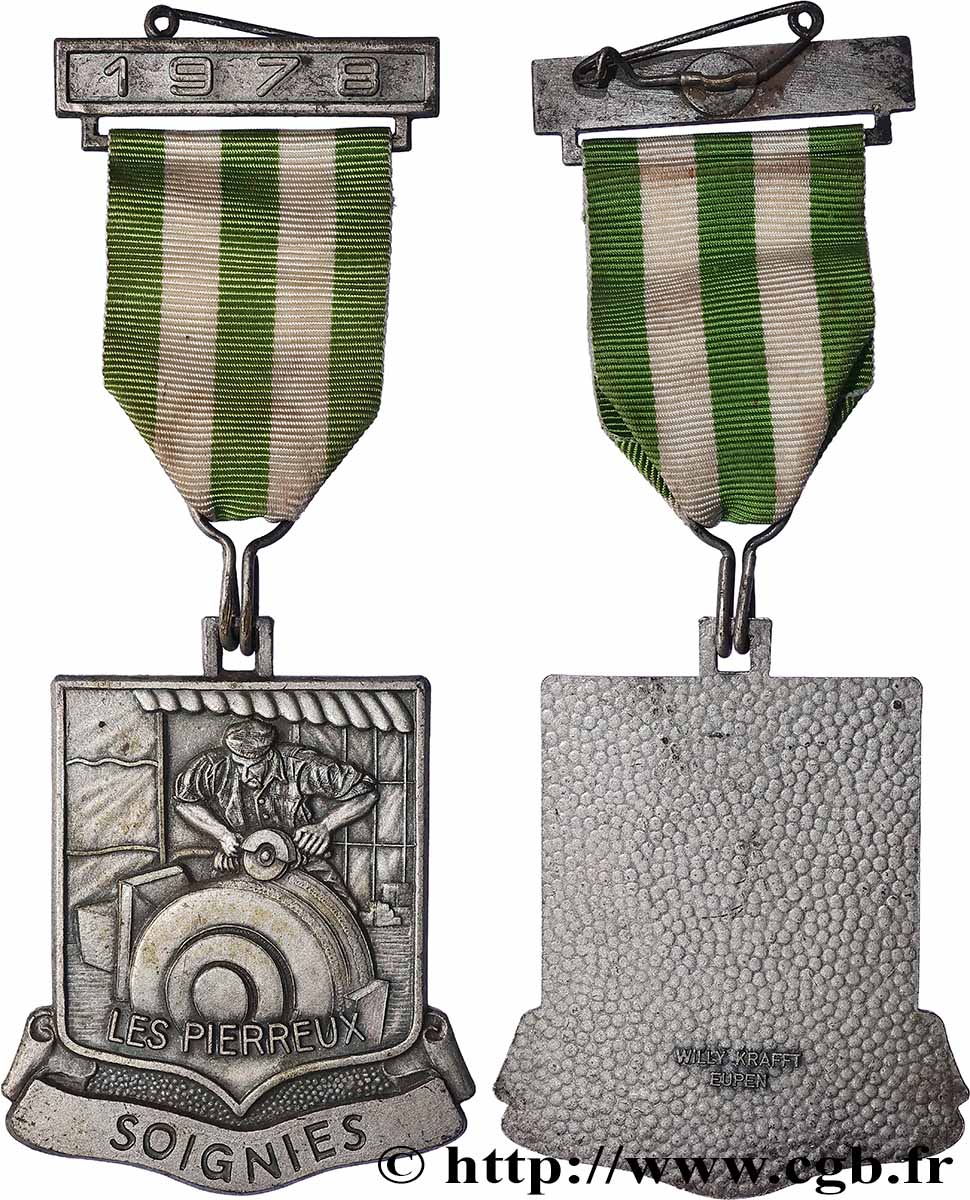 BELGIQUE Médaille, Les pierreux TTB+