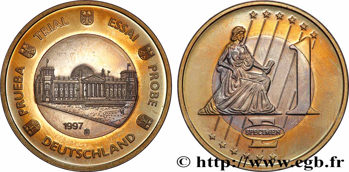 EUROPE Médaille, Essai 1 Euro République Slovaque TTB+