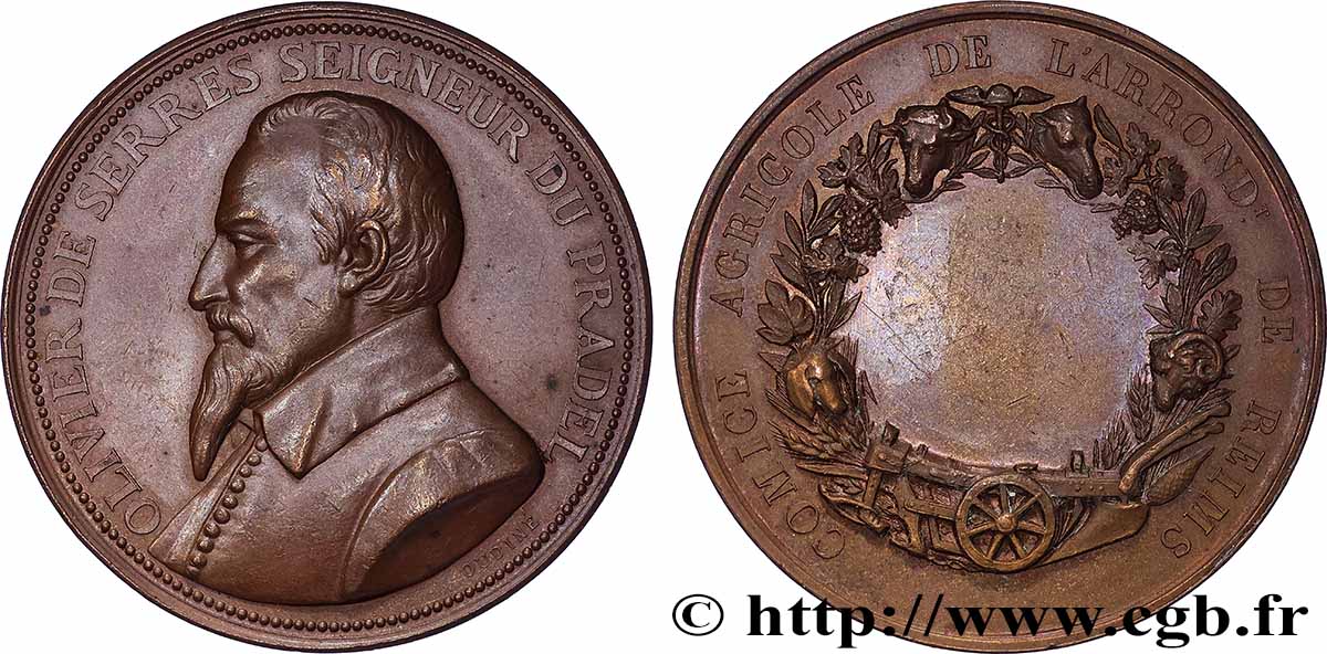 TROISIÈME RÉPUBLIQUE Médaille, Comice agricole de Reims TTB+