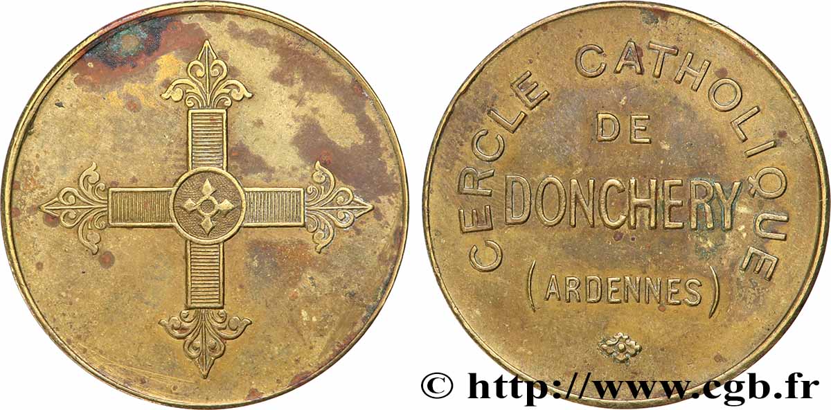 MÉDAILLES RELIGIEUSES Médaille, Cercle catholique de Donchery TTB