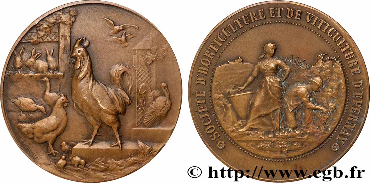 SOCIÉTÉS D AGRICULTURE, HORTICULTURE, PÈCHE ET CHASSE Médaille, Société d’horticulture et de viticulture SPL/q.SPL