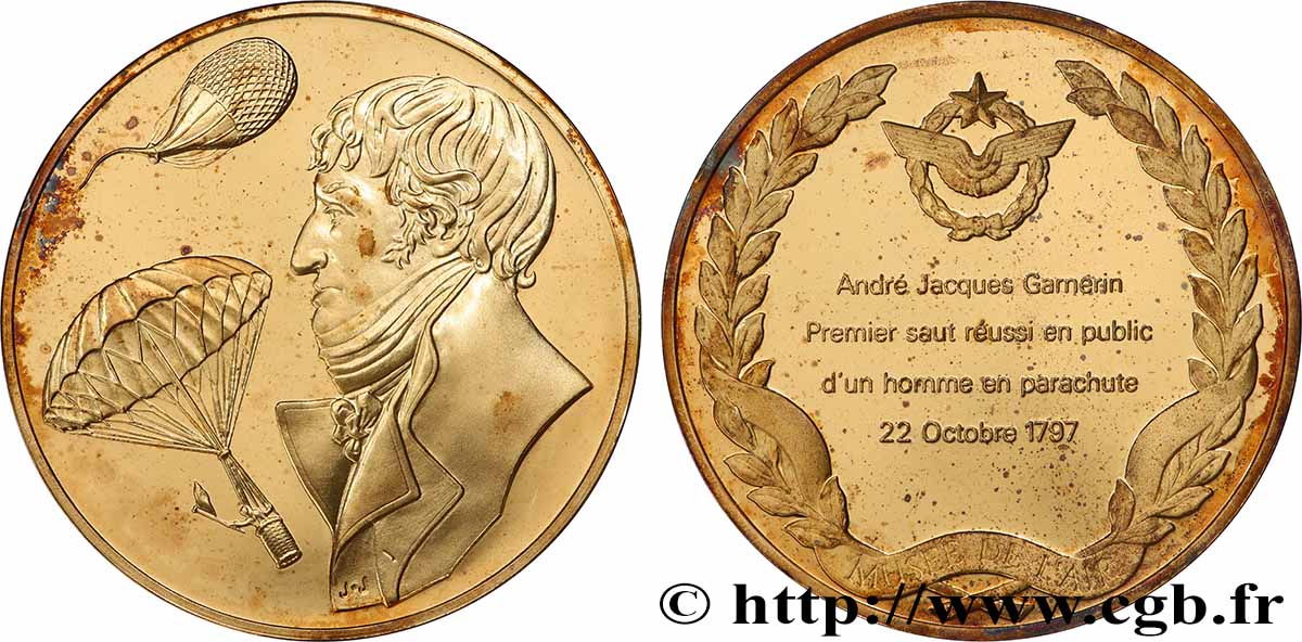 AÉRONAUTIQUE - AVIATION : AVIATEURS & AVIONS Médaille, L’Histoire de la Conquête de l’Air, André Jacques Garnerin SUP