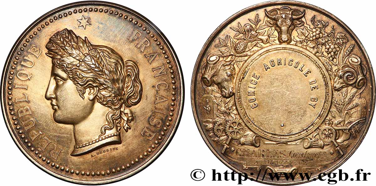 AGRICULTURAL, HORTICULTURAL, FISHING AND HUNTING SOCIETIES Médaille, Comice Agricole AU