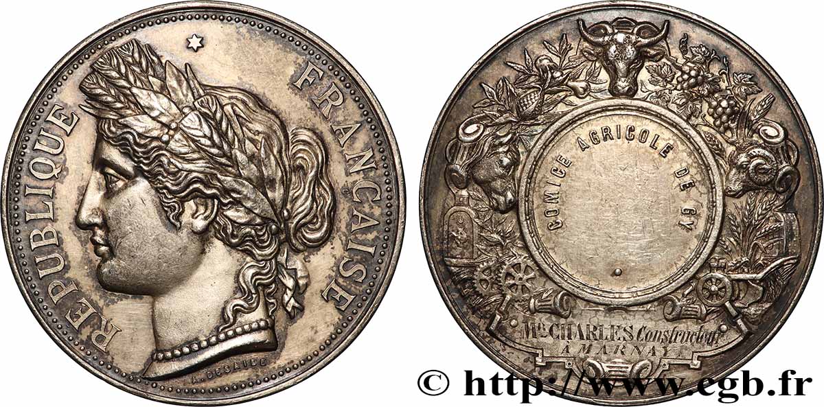SOCIÉTÉS D AGRICULTURE, HORTICULTURE, PÈCHE ET CHASSE Médaille, Comice Agricole fVZ