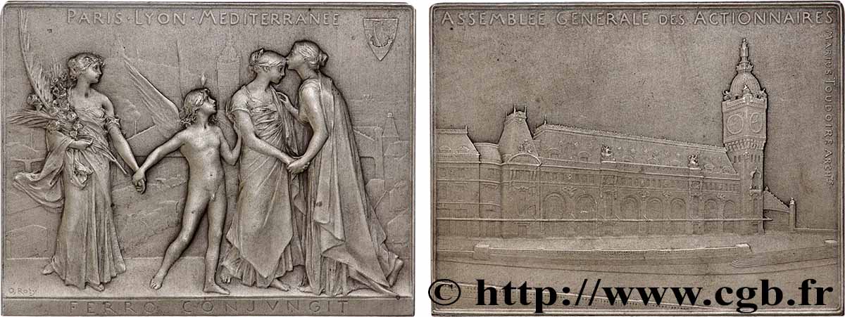TRASPORTI (TRENI, AUTOBUS, TRAM, BARCHE, ECC.) Plaque Paris-Lyon-Méditerranée, Assemblée générale des actionnaires SPL/q.SPL