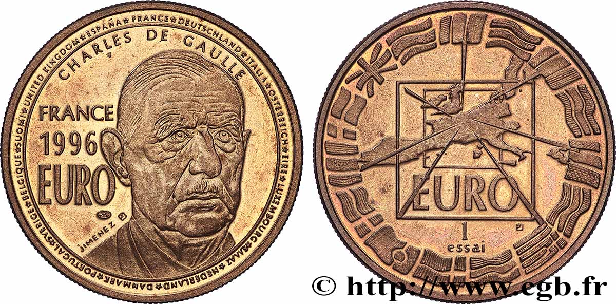 EUROPA Médaille, “Essai” 1 Euro De Gaulle fVZ