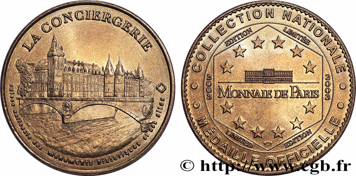 TOURISTIC MEDALS Médaille touristique, La Conciergerie, Paris q.SPL