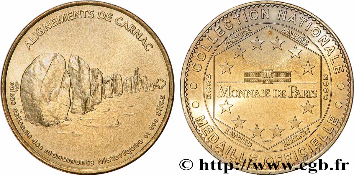 TOURISTIC MEDALS Médaille touristique, Alignements de Carnac AU