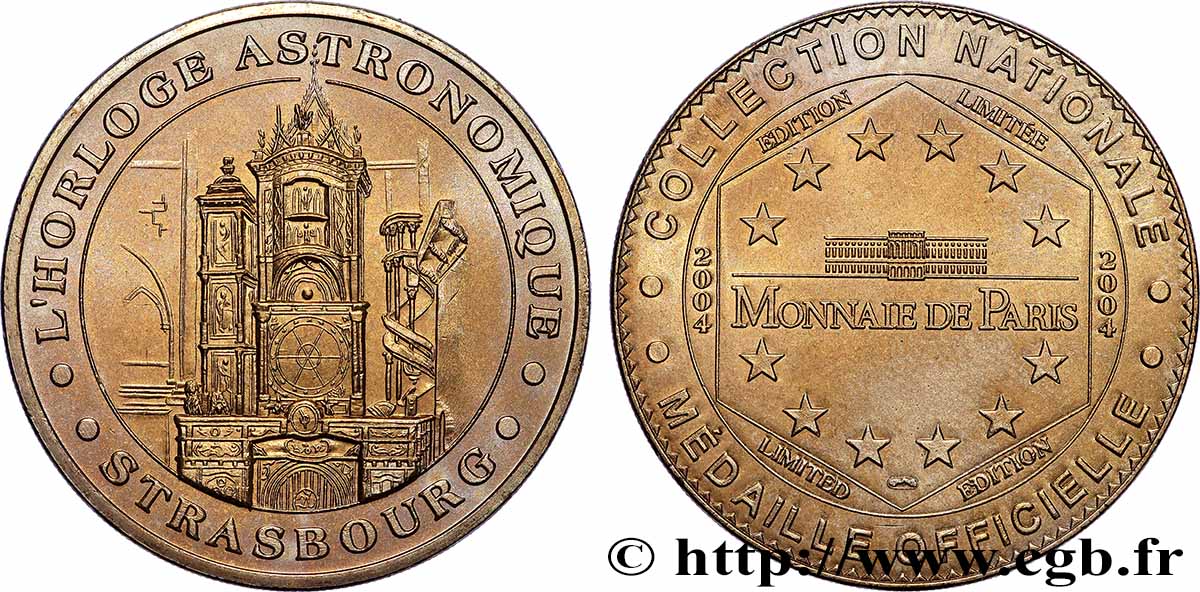 TOURISTIC MEDALS Médaille touristique, Horloge astronomique, Strasbourg VZ