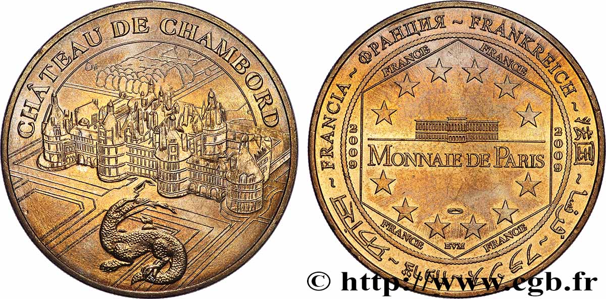TOURISTIC MEDALS Médaille touristique, Château de Chambord fVZ