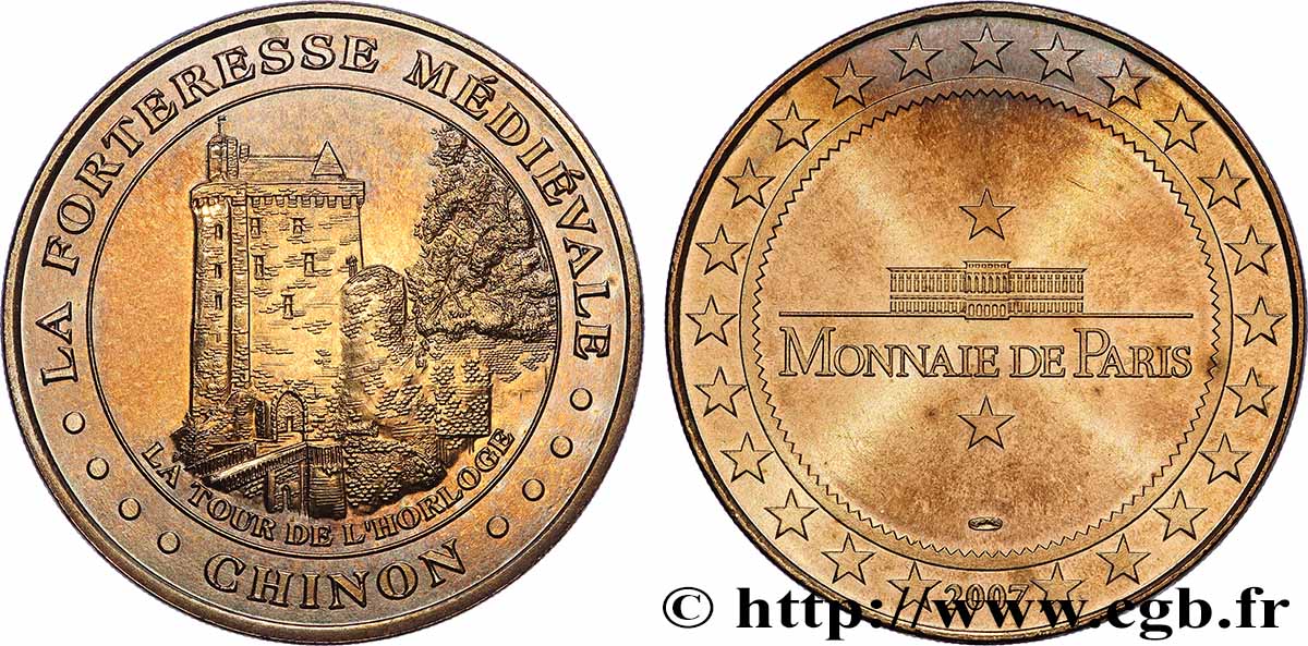 MÉDAILLES TOURISTIQUES Médaille touristique, Forteresse médiévale, Chinon TTB+