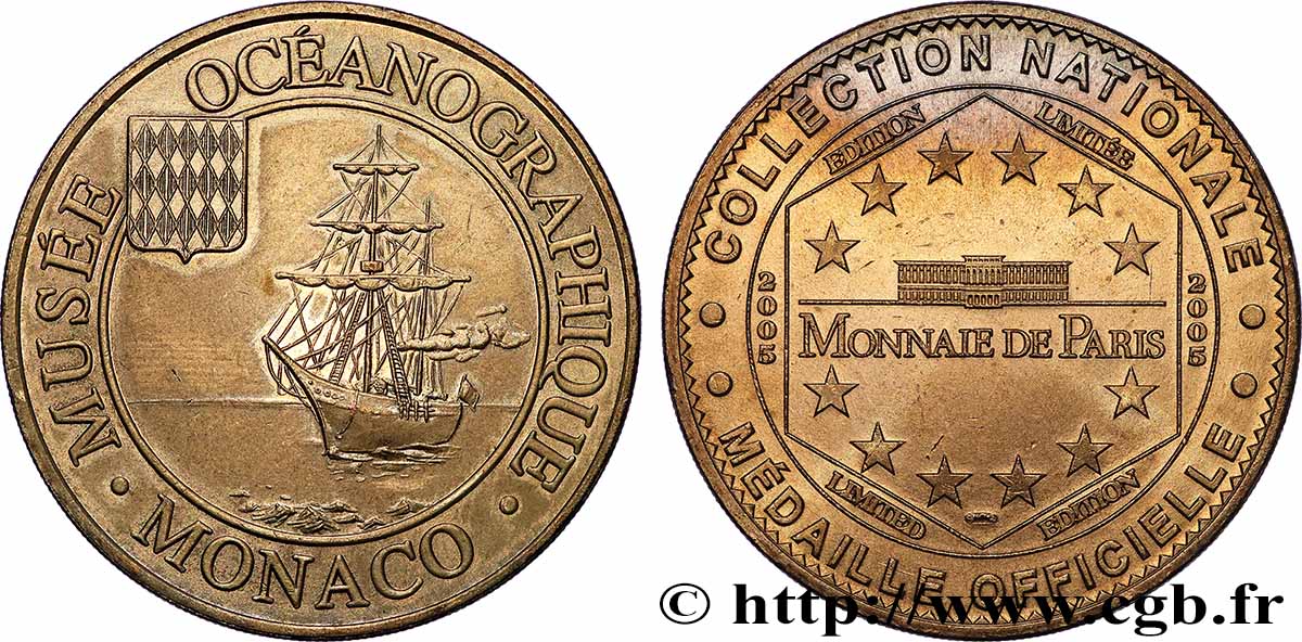 TOURISTIC MEDALS Médaille touristique, Musée Océanographique de Monaco MBC+