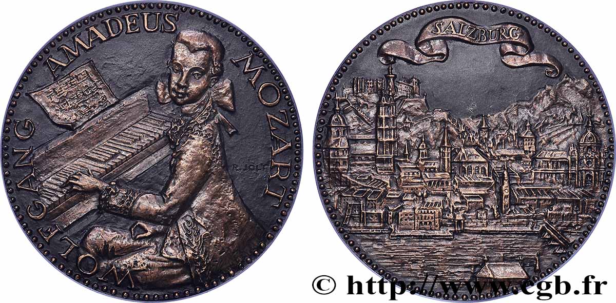 ARTISTES : GRAVEURS, PEINTRES, SCULPTEURS Médaille, Wolfgang Amadeus Mozart SUP