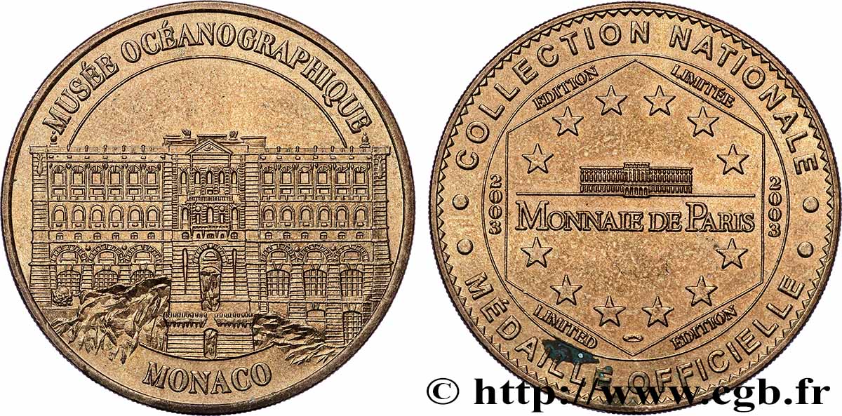 TOURISTIC MEDALS Médaille touristique, Musée Océanographique de Monaco fVZ