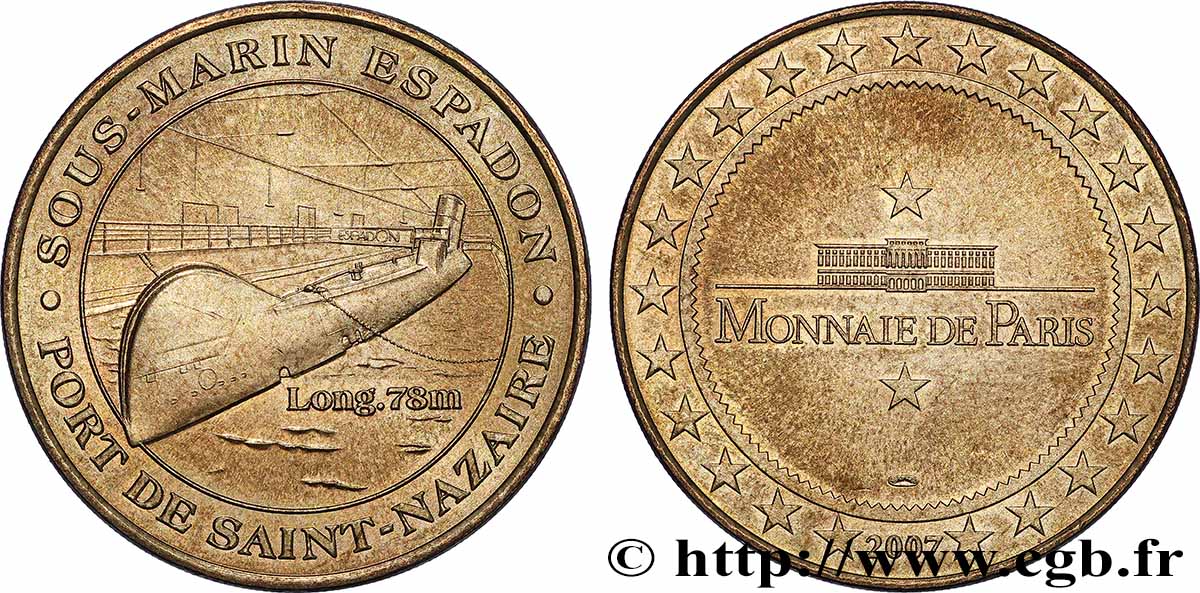 MÉDAILLES TOURISTIQUES Médaille touristique, Cité des Sciences et de l’Industrie, Le sous-marin Argonaute TTB+