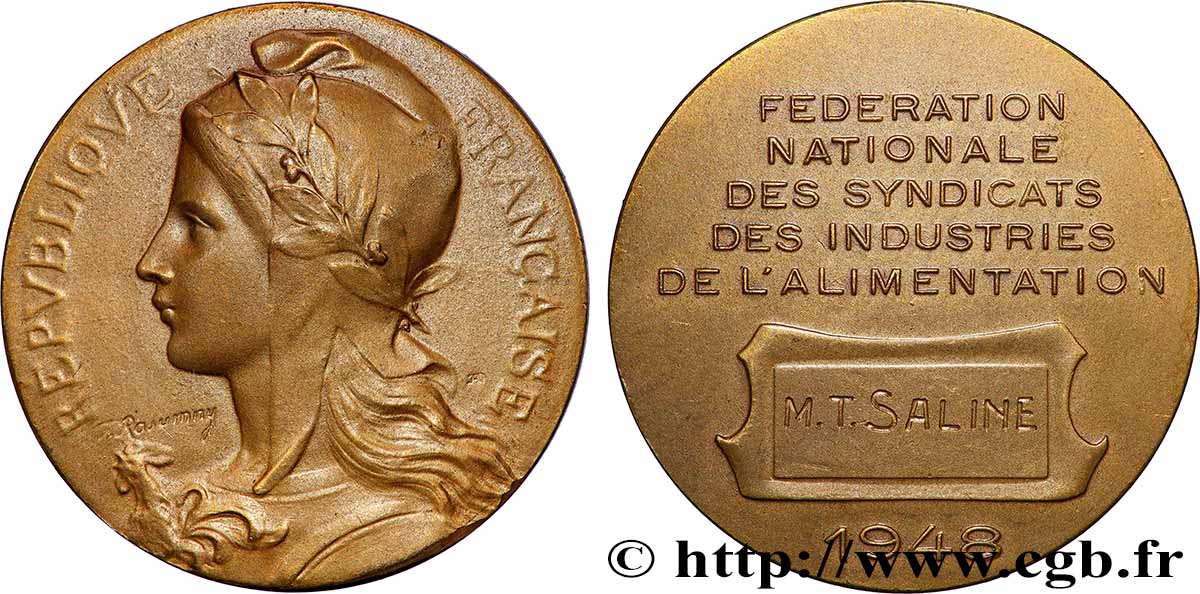 V REPUBLIC Médaille, Fédération nationale des syndicats des industries de l’alimentation AU