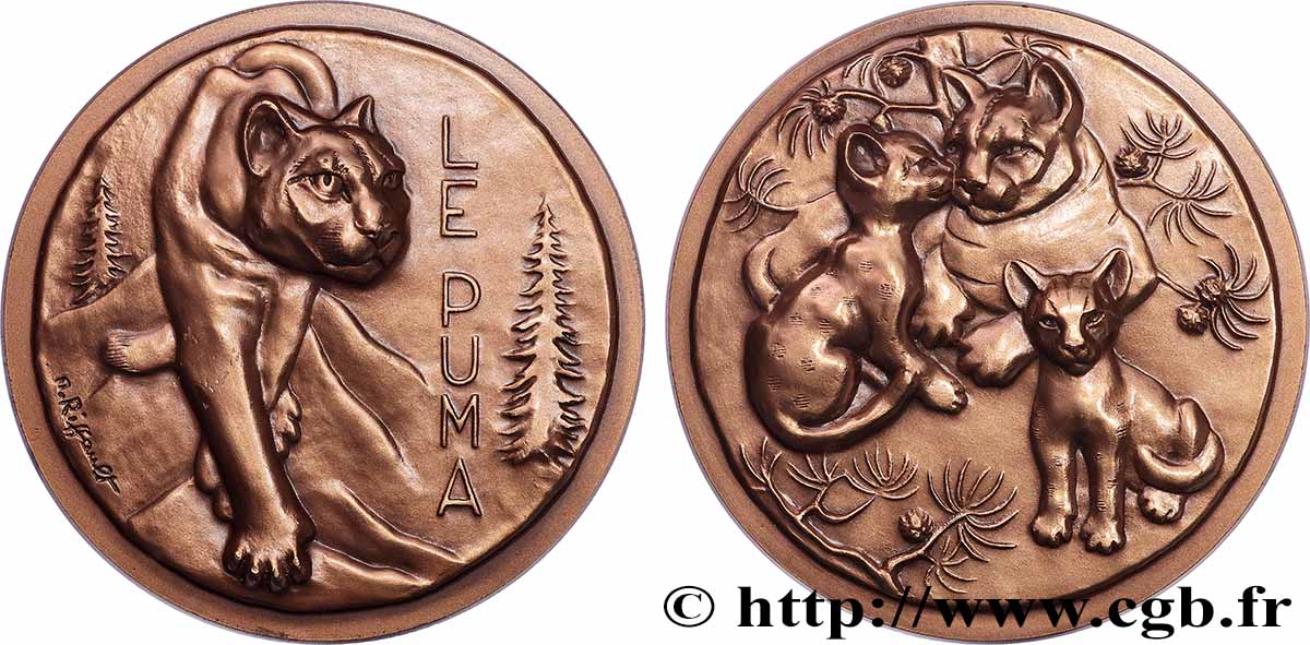 ANIMALS Médaille animalière - Puma, n°37 AU