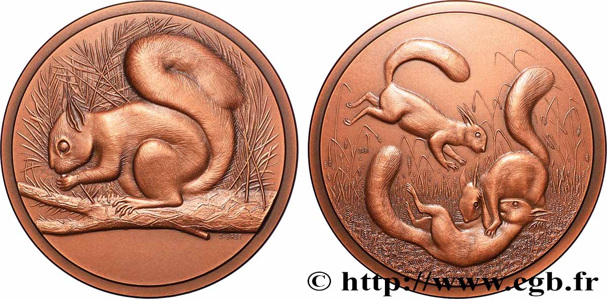 ANIMALS Médaille animalière - Écureuil d’Europe, n°28 AU