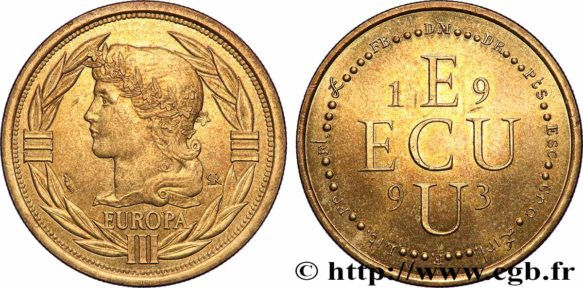 QUINTA REPUBBLICA FRANCESE Médaille symbolique, Ecu Europa q.SPL