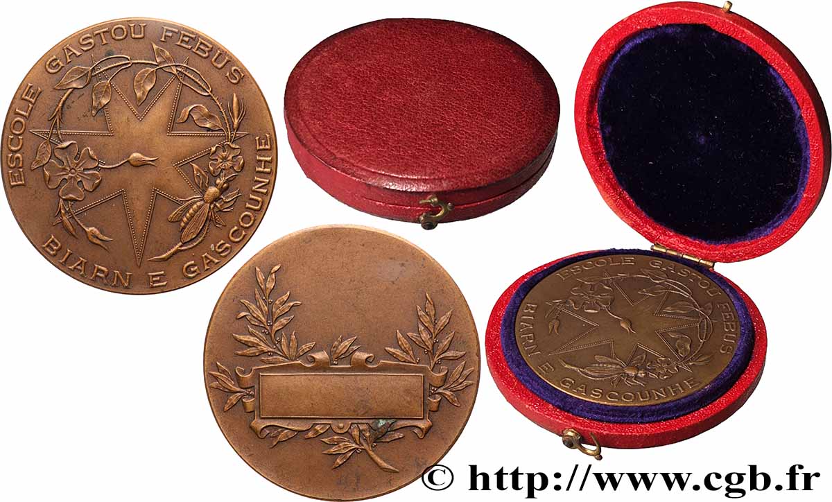 III REPUBLIC Médaille, Reclams, Escole Gastou Fébus AU
