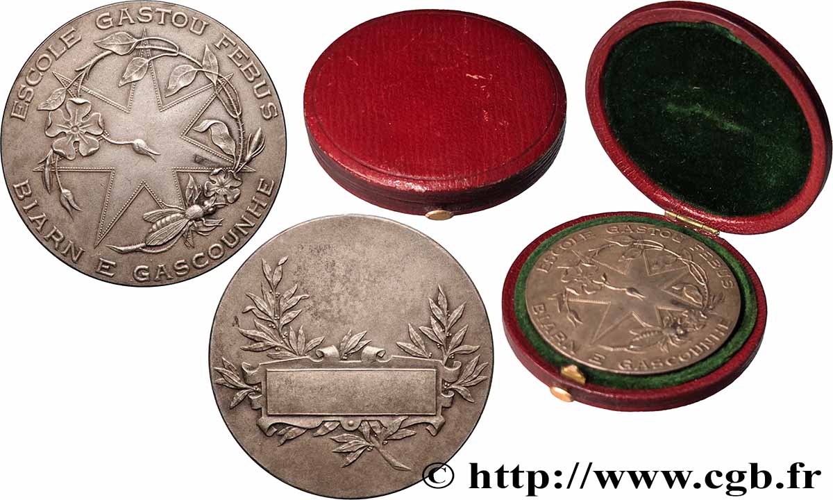 III REPUBLIC Médaille, Reclams, Escole Gastou Fébus AU
